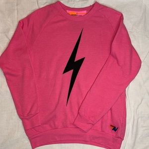 Aviator Nation New Bolt Pink Sweatshirt Black Bolt Size Large Never Worn AV Bag